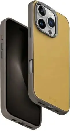 Mbështjellës UNIQ Lyden DS për iPhone 16 Pro 6.3", Magclick, verdhë-gri