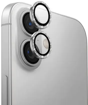 Mbështjellës alumini për lente kamerë UNIQ Optix për iPhone 16 / 16 Plus, White Shimmer