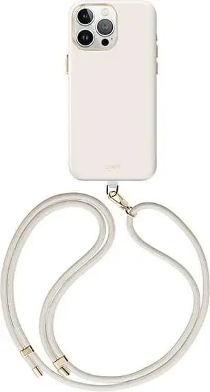 Mbështjellës UNIQ Coehl Creme për iPhone 15 Pro Max 6.7", MagSafe, Bezhe me rrip