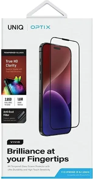 Xham mbrojtës Uniq Optix Vivid për iPhone 15 Pro 6.1", tempered glass, transparent - 4