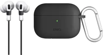 Mbështjellës UNIQ Vencer për AirPods Pro, silikon, me karabiner, Gri