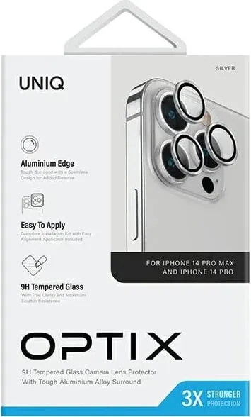 Mbrojtës lentash UNIQ Optix për iPhone 14 Pro / 14 Pro Max, alumini, argjend - 3