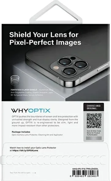 Mbrojtës lentash UNIQ Optix për iPhone 14 Pro / 14 Pro Max, alumini, argjend - 4