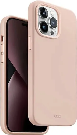 Mbështjellës UNIQ Lino për iPhone 14, Rozë - 1