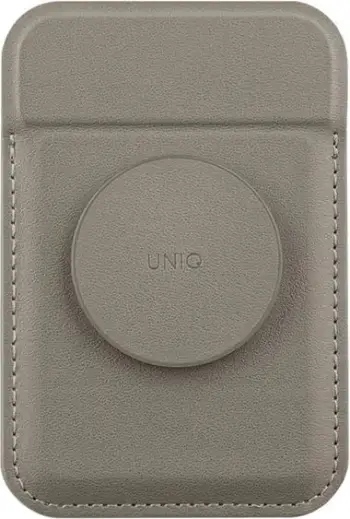 Portofol magnetik MagSafe UNIQ Flixa, me grip, për 2 karta, gri Flint