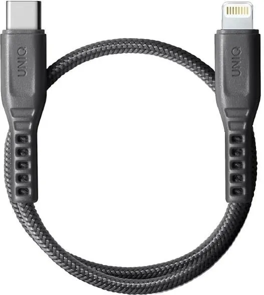 Kabllo UNIQ Flex USB-C në Lightning, 30cm, 18W, najlon, Gri - 1