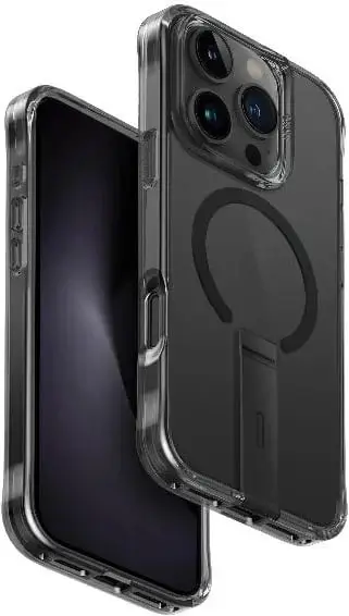 Mbështjellës UNIQ Eleva me këmbalec Vertica për iPhone 16 Pro, e zezë