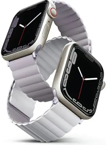 Rrip silikoni për Apple Watch UNIQ Revix, 42/44/45/49mm, dyngjyrësh vjollcë-e bardhë