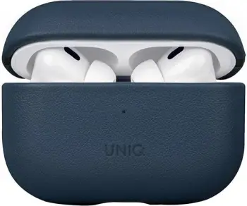 Kopertinë Uniq Terra për Apple AirPods Pro 2, lëkurë natyrale, blu space blue