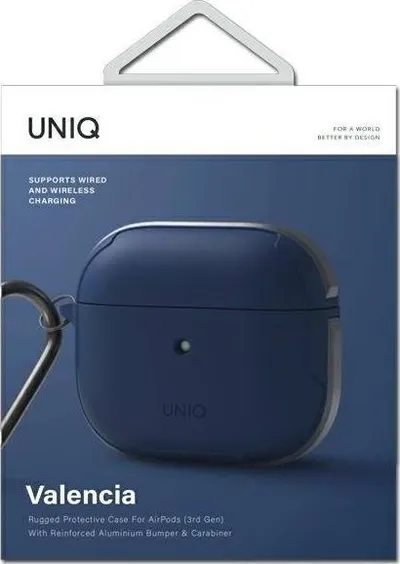 Mbështjellëse Uniq Valencia për Apple AirPods 3, e kaltër - 3