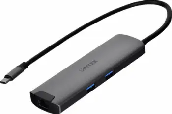 Qendër USB-C Unitek, 5Gbps, HDMI, RJ-45, PD 100W, e zezë