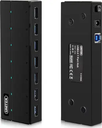 USB Hub Unitek Y-3184, 7x USB-A 3.0, 5 Gb/s, i zi