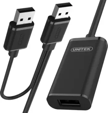 Kabllo zgjatuese Unitek USB 2.0, 10m, e zezë