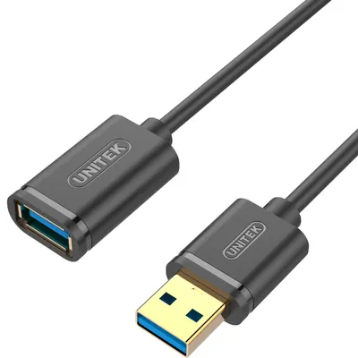 Kabllo Unitek, USB A / USB A, 0.5 m, e zezë - 4