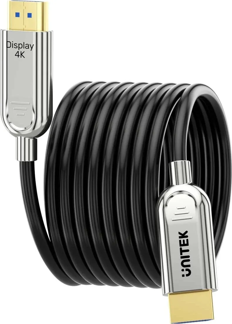 Kabel HDMI optik Unitek 2.0, 10 metra, 4K 60Hz, argjendt-e-zi - 4