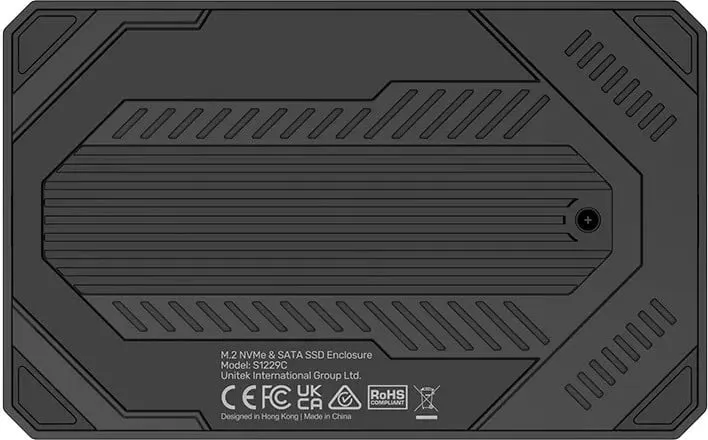 Kasë UNITEK S1229CBK01 për SSD M.2 NVMe & SATA, USB Type-C, e zezë - 4