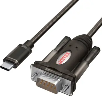 Kabllo Unitek USB-C - RS-232 USB, 1.5m, e zezë