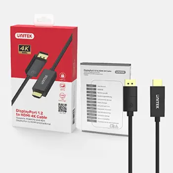 Kabllo Unitek DisplayPort në HDMI V1608A, 1.8m, 4K, e zezë
