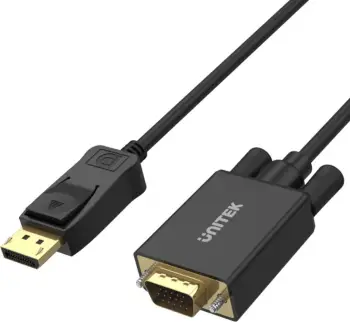 Kabllo Unitek DisplayPort - VGA, 1.8m, e zezë
