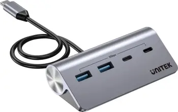 Kasë UNITEK H1337AGY01 USB-C me 2x USB-A, 2x USB-C, 5Gbps, Alumini, Argjend