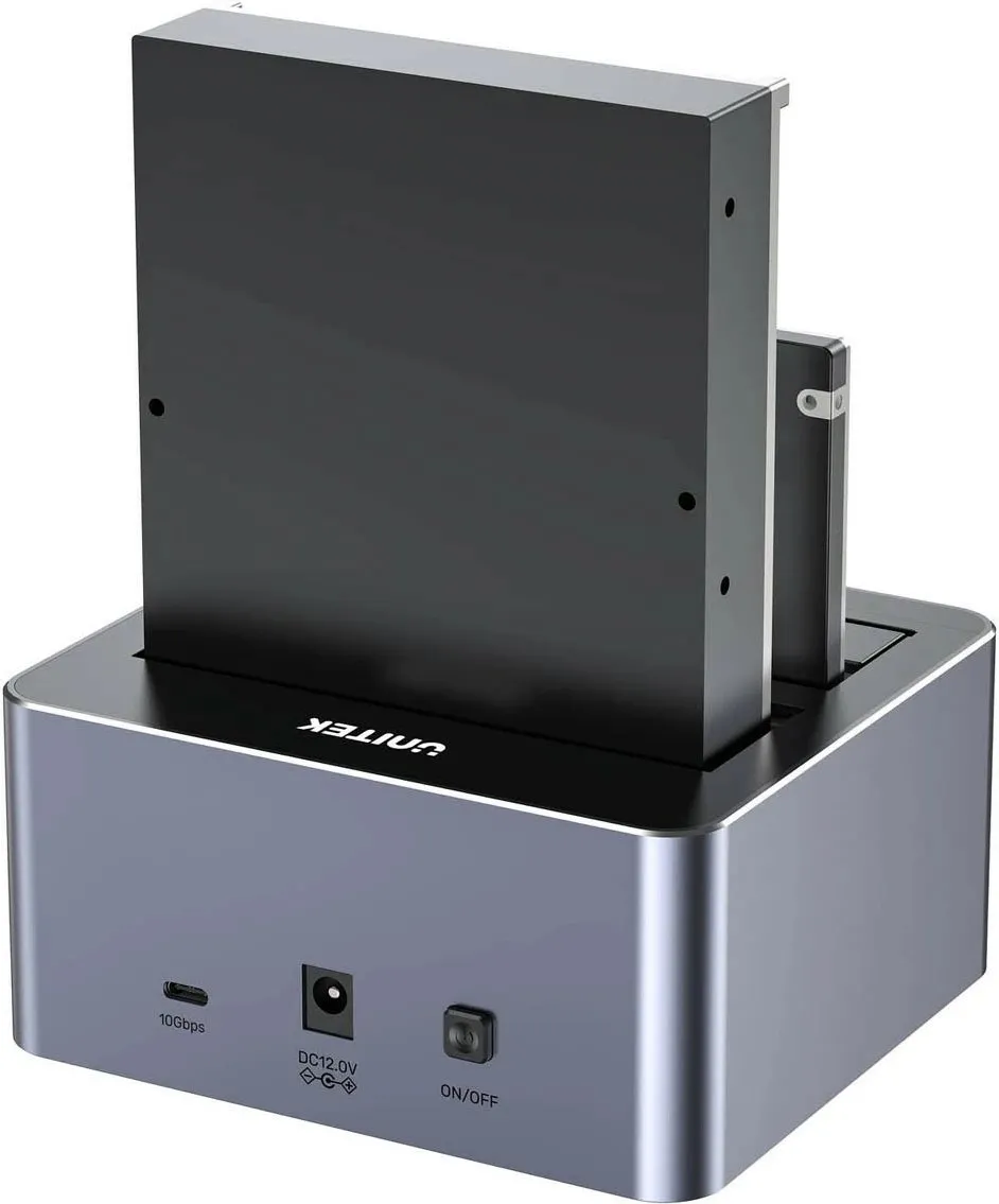 Stacion klonimi UNITEK, 2x SATA 2.5" 3.5", USB-C, Gri - 5