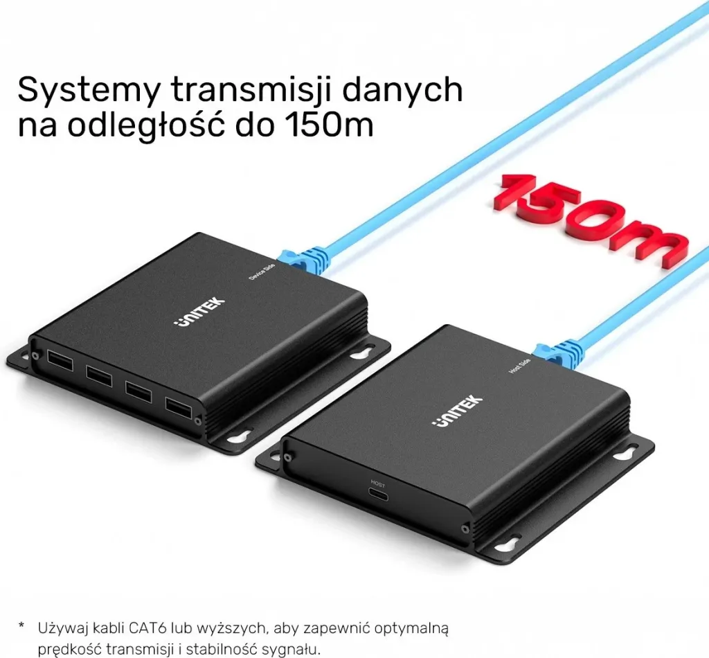 USB-C extender Unitek, 4x USB-A, Ethernet, 150m, 480Mbps - 7