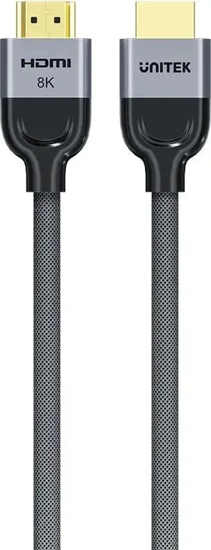 Kabëll HDMI Unitek HDMI 2.1, 2 metra, 8K, oplot, zi-gri