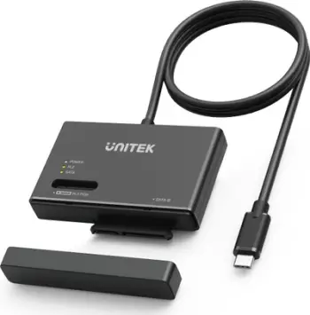 Adapter Unitek USB C, për SATA dhe M.2 NVMe, 10Gbps, i zi