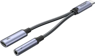 Adapter audio USB Unitek M205A, USB C në 3.5mm Jack dhe USB C, argjendtë - 2