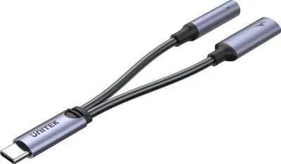 Adapter audio USB Unitek M205A, USB C në 3.5mm Jack dhe USB C, argjendtë - 4