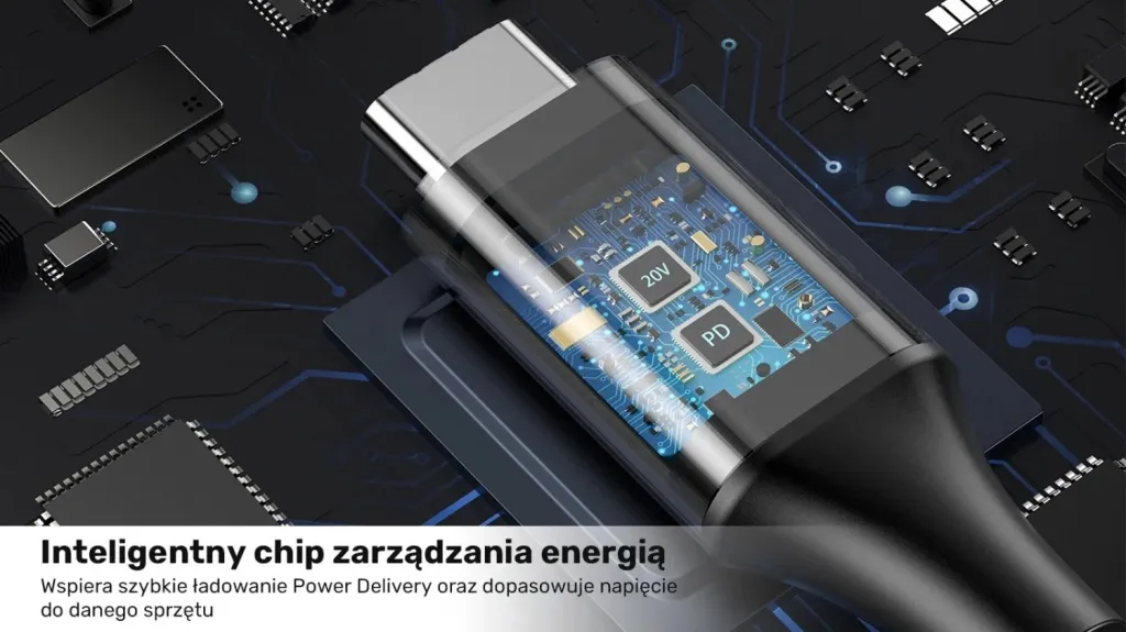 Kabulli për ngarkim të laptopit Unitek, 65W USB-C - DC5,5mm, i zi - 11