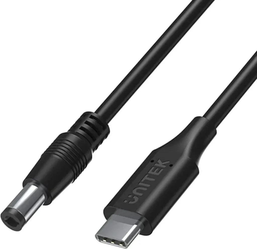Kabulli për ngarkim të laptopit Unitek, 65W USB-C - DC5,5mm, i zi - 3