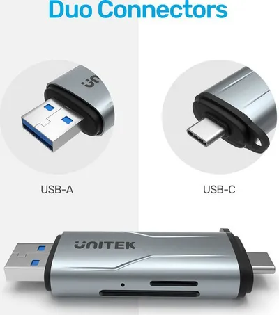 Lexues kartash Unitek R1010A, USB A dhe USB C, 5 Gbps, gri - 3