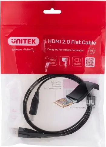 Kabllo HDMI Unitek C11063BK, 1m, HDMI 2.0, i zi