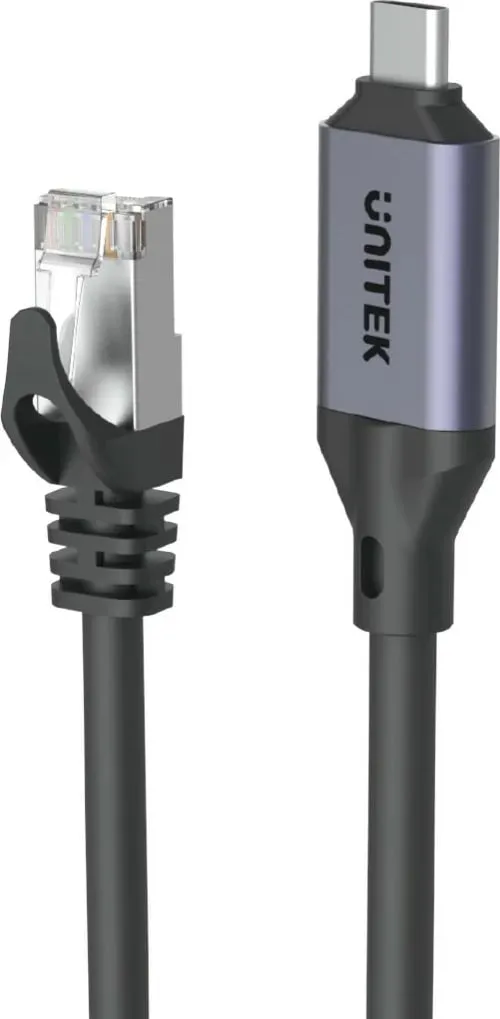Kabllo Ethernet Unitek USB-C RJ-45 LAN, 3m, ngjyrë zezë-argjendtë - 8