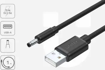 Kabllo USB Unitek Y-C495BK, USB-A në DC 3.5 mm, 1 m, e zezë