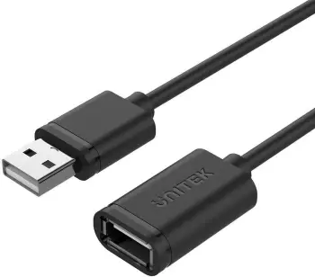 Kabllo Unitek, USB A / USB A, 5 m, e zezë