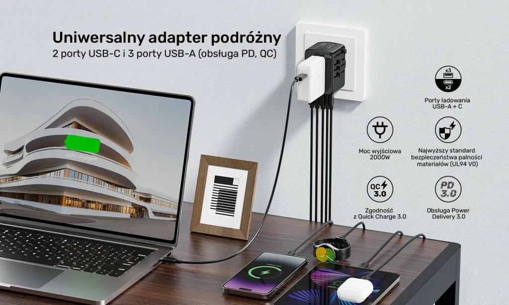 Karikues udhëtimi Unitek, 35 W, i zi - 2