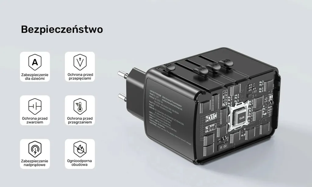 Karikues udhëtimi Unitek, 35 W, i zi - 5