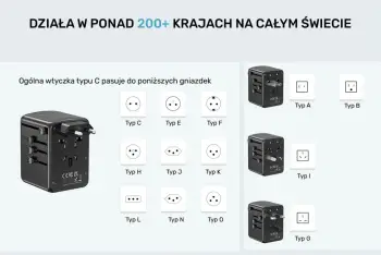 Karikues udhëtimi Unitek, 35 W, i zi