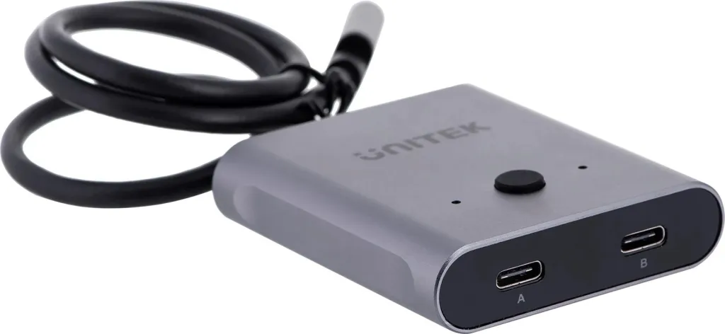 Switch UNITEK dy-drejtimësh USB-C, 2 në 1, 4K, i zi - 3