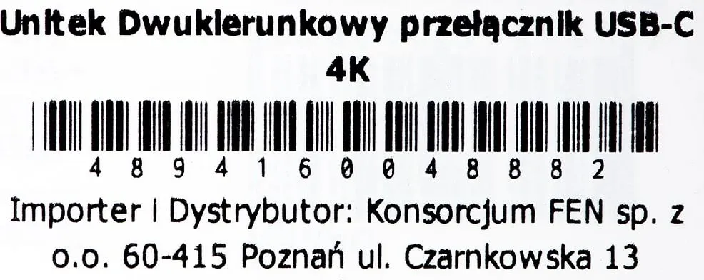Switch UNITEK dy-drejtimësh USB-C, 2 në 1, 4K, i zi - 4