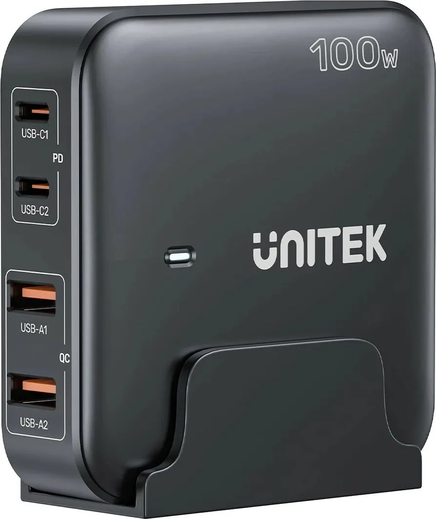 Karikues Unitek GaN 100W 2xUSB-A 2xUSB-C, i zi - 1