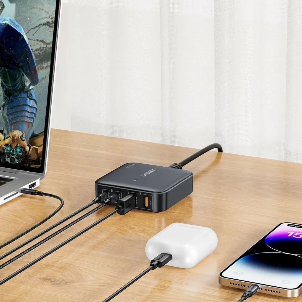 Karikues Unitek GaN 100W 2xUSB-A 2xUSB-C, i zi - 3