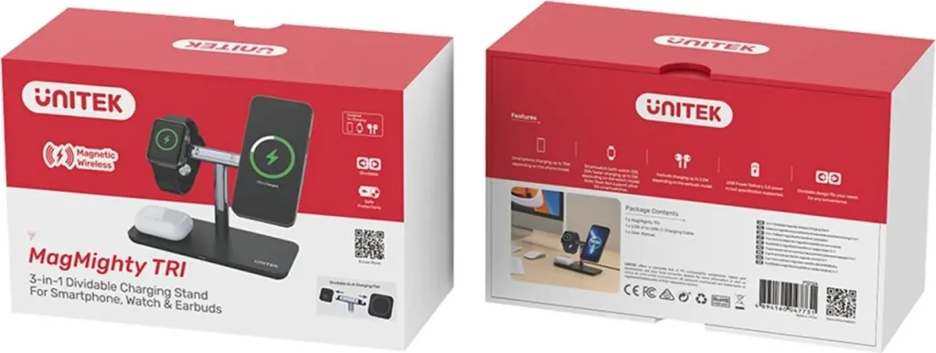 Mbështjellës magnetik 3në1 për iPhone Unitek, i zi - 14