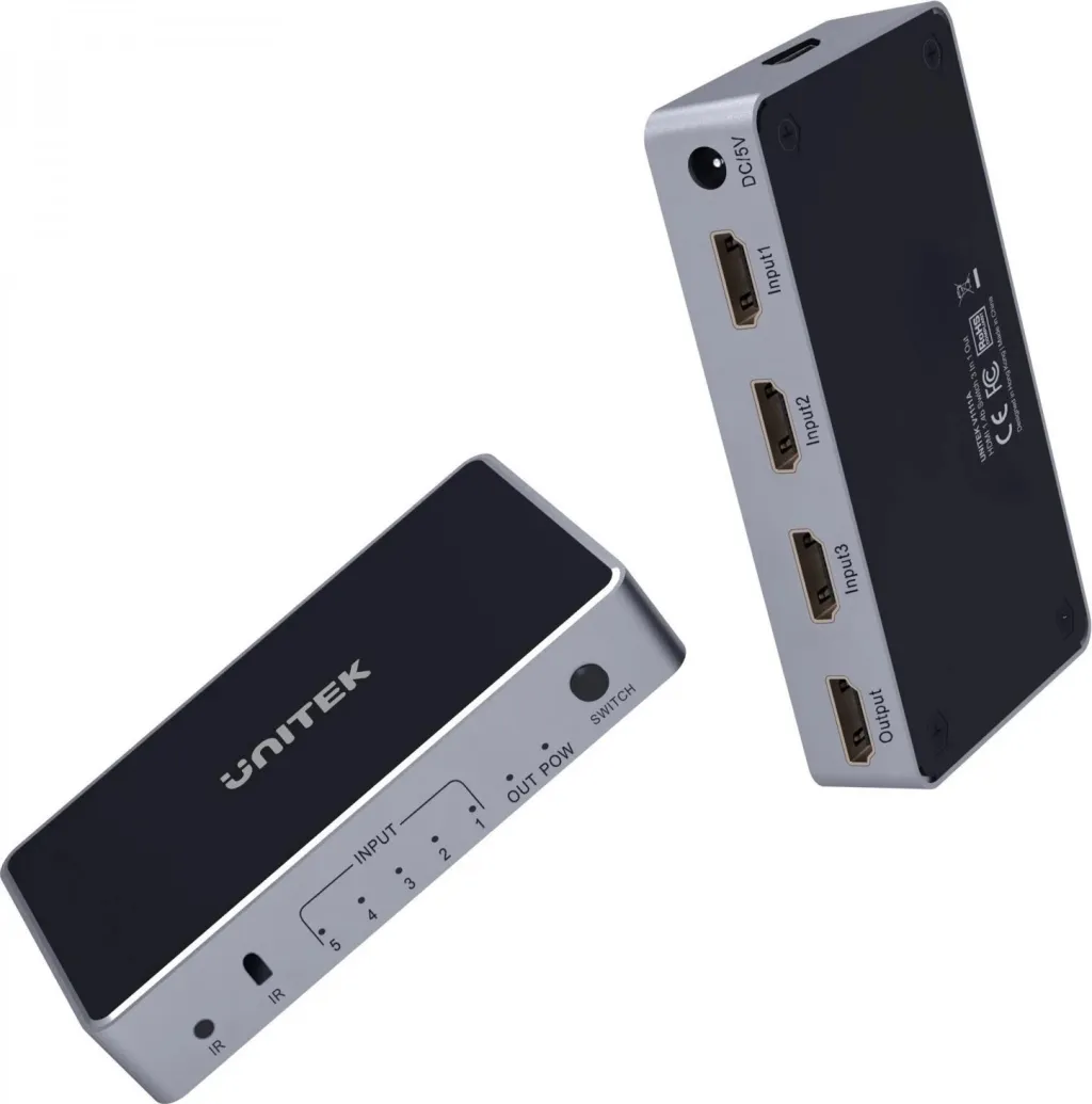 Ndërruesi i sinjalit HDMI Unitek, 5 në 1, mbështetje 4K - 1