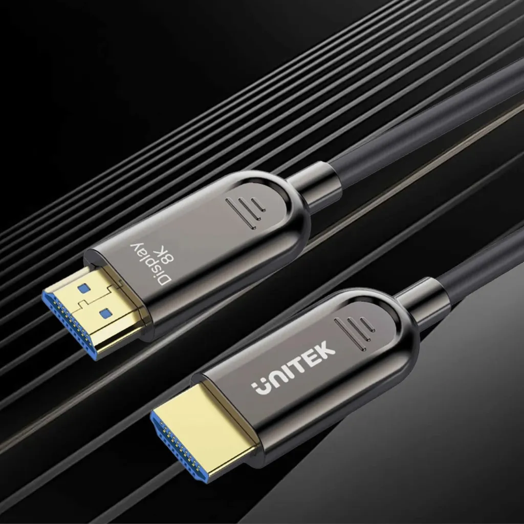 Kabllo optik HDMI Unitek AOC 2.1, 8K 120Hz, 60m, e zezë - 4
