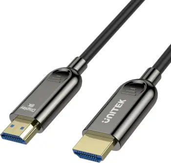 Kabllo optik HDMI Unitek AOC 2.1, 8K 120Hz, 60m, e zezë