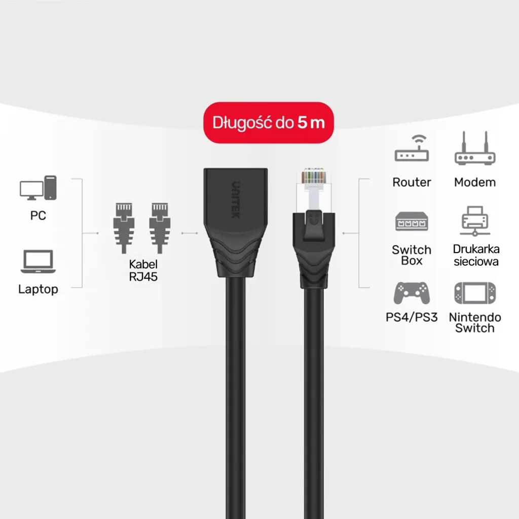 Zgjatës UTP Unitek, 2m, i zi - 3