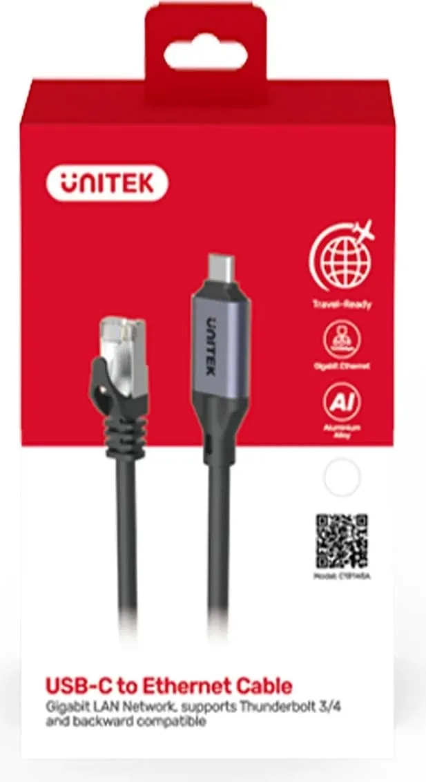 Kabëll Ethernet Unitek USB C RJ-45 LAN, 5m, zi-argjendtë - 10